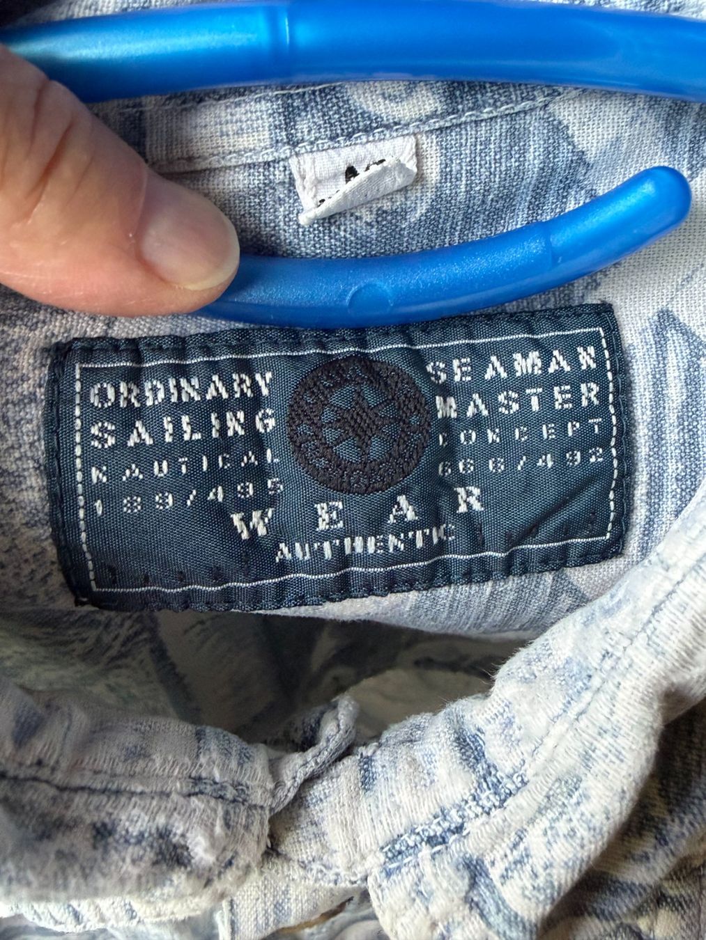 Camicie: Kurzarmhemd Gr. M, blau/weiss gemustert, Sommerhemd, Seem... – Usato da Brunnenthal venduto da Eco07 2