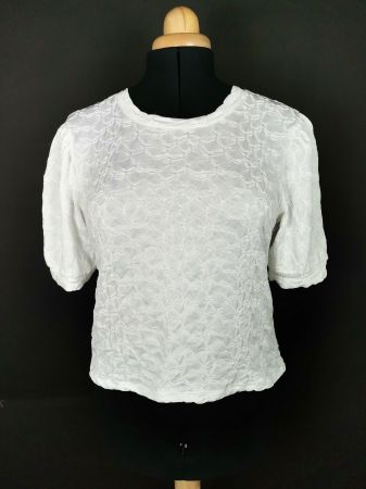 VERO MODA Bluse mit Floralem Jacquardmuster weiß