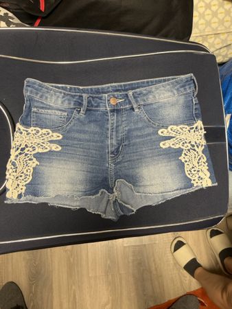Shorts en jean H&M femme dentelle été taille 170/75 14 ans