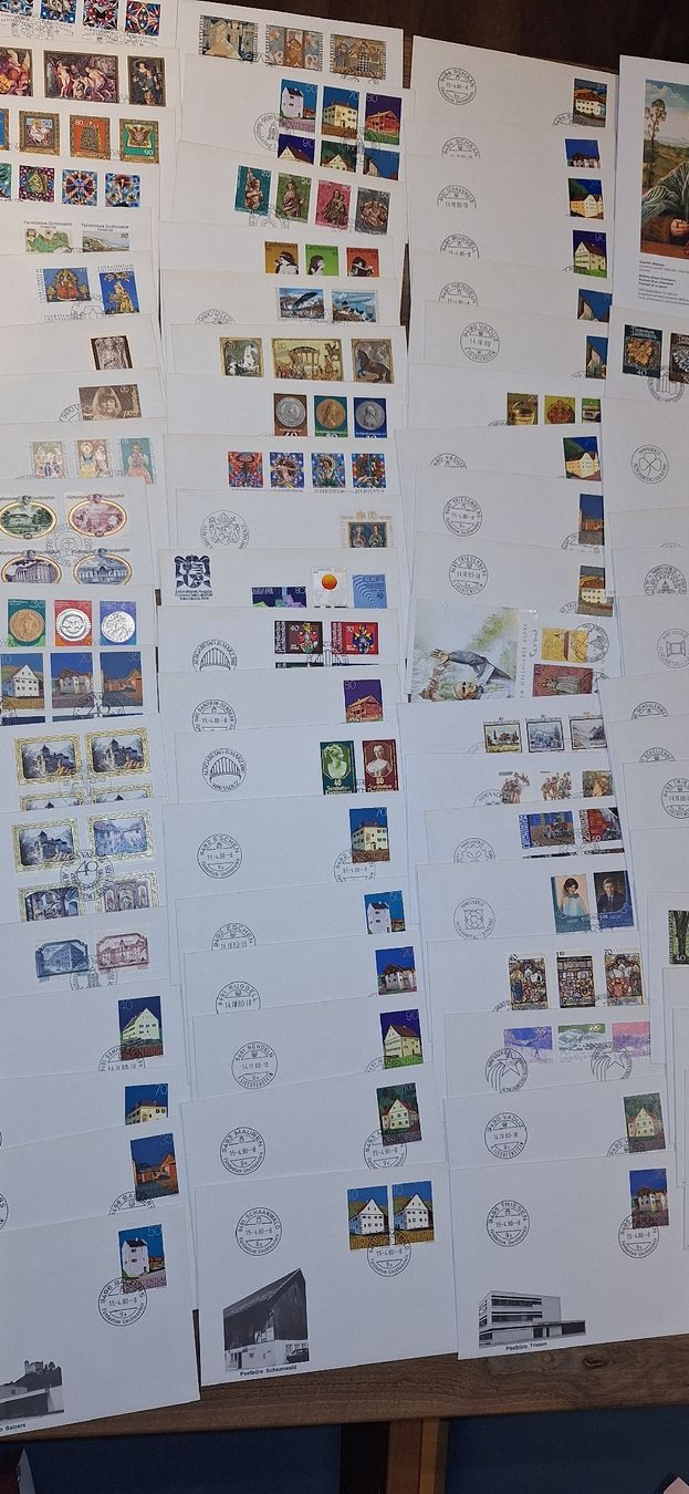 Alle Briefmarken: Liechtenstein FDC / Briefe / Karten 500Stk. Lot 5 – Gebraucht aus Balgach von SIMEON27 7