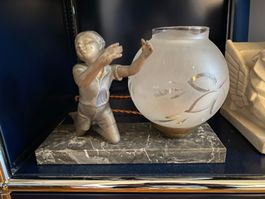 Tischlampe, Art Deco Frankreich um 1930, Marmor