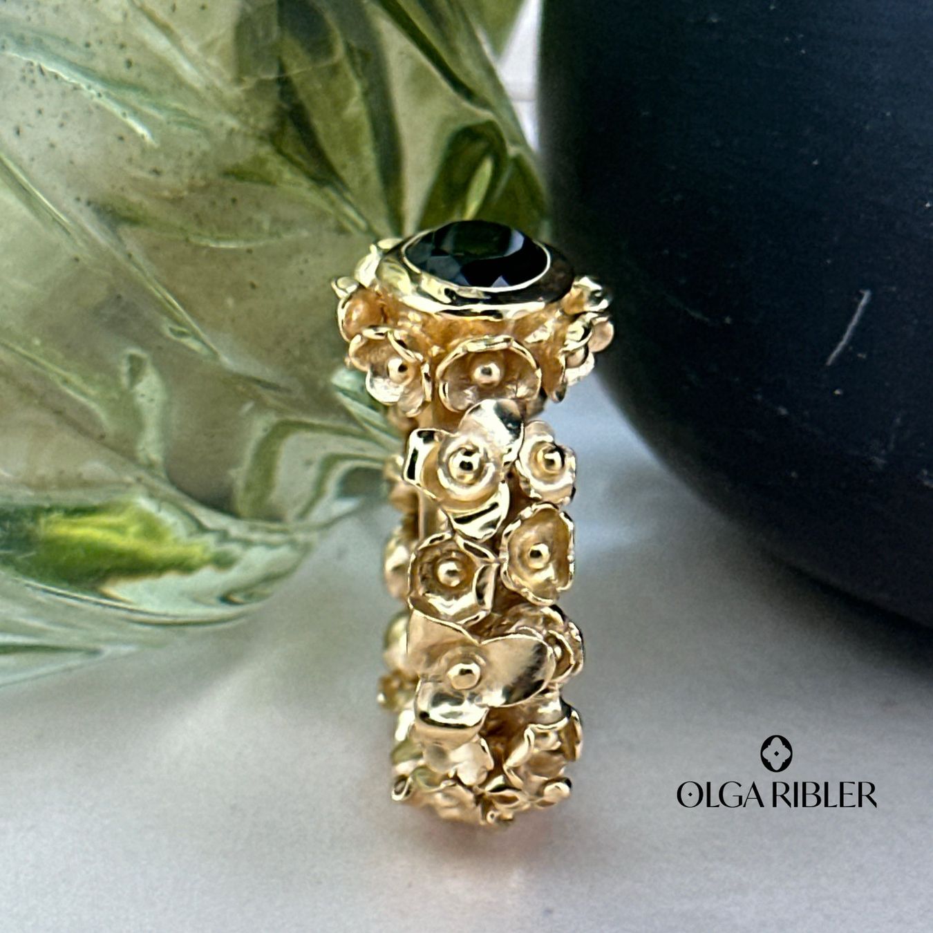Olga Ribler Anelli: Blumen Ring mit Turmalin Ringgrösse 58 – Nuovo (secondo la descrizione) da Luzern venduto da Schmuckoutlet 1