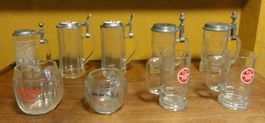 Biergläser mit und ohne Deckel, vor 1990