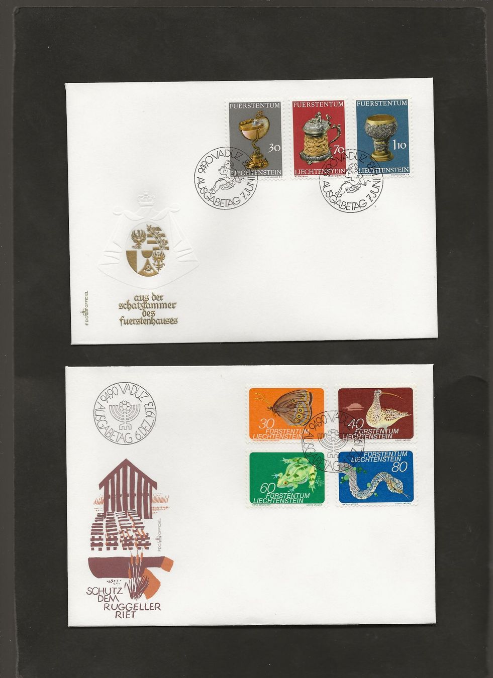 Tutti i francobolli: 16 FDC Liechtenstein 1972 bis 1974 – Usato da Au ZH venduto da xelagreb01 5