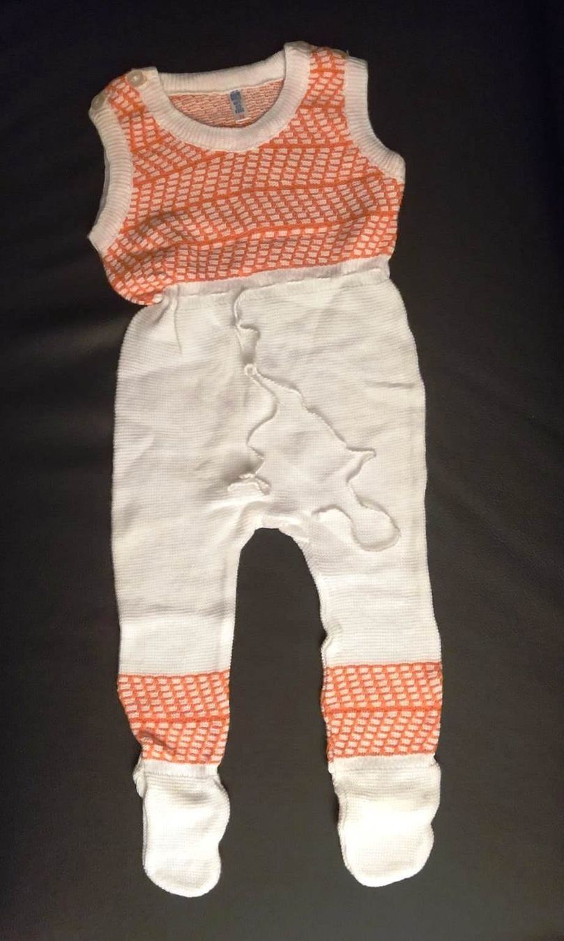 Pagliaccetti: Strampler, gestrickt in Weiss/Orange – Nuovo e nell'imballaggio originale da Zürich venduto da 1-2-3-Kaufen 2