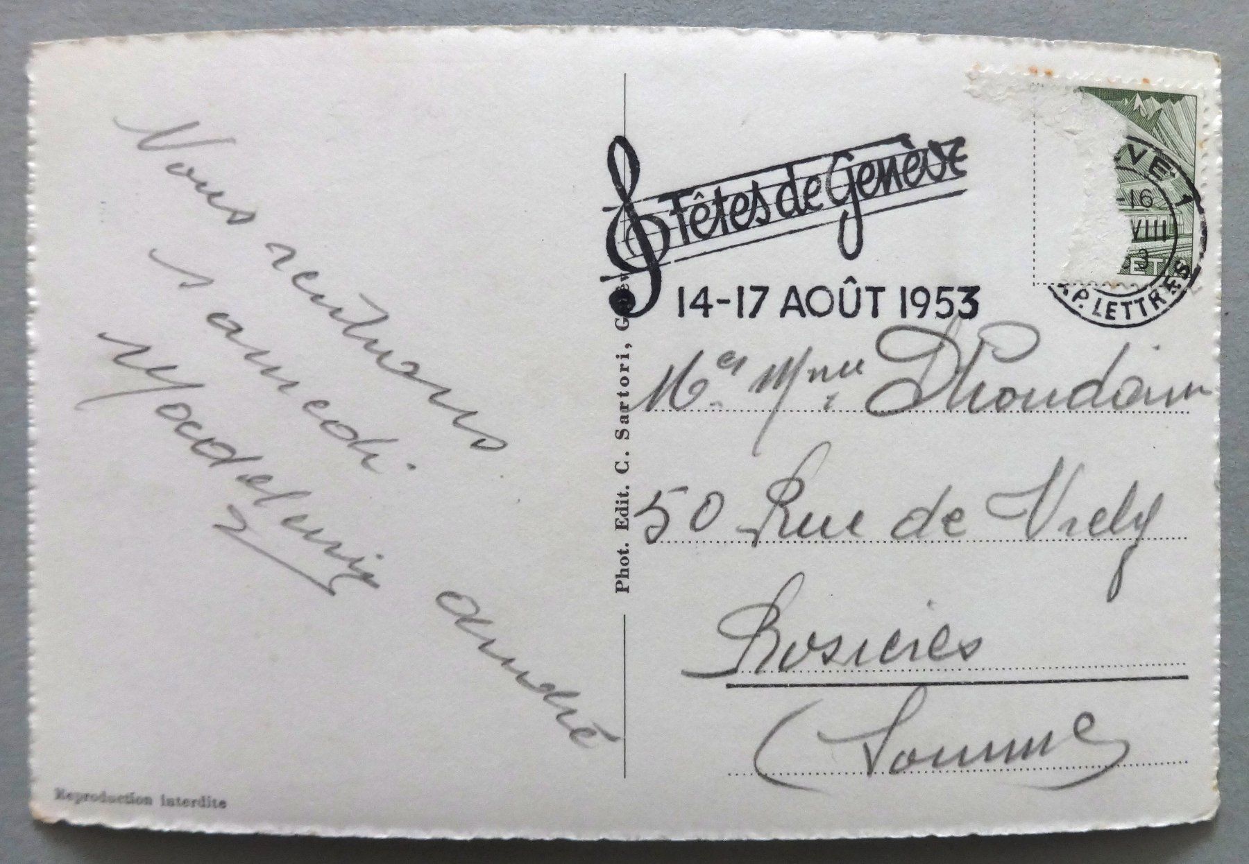 Cartes postales: Genève – Défectueux à Fétigny par Billy2miny 1