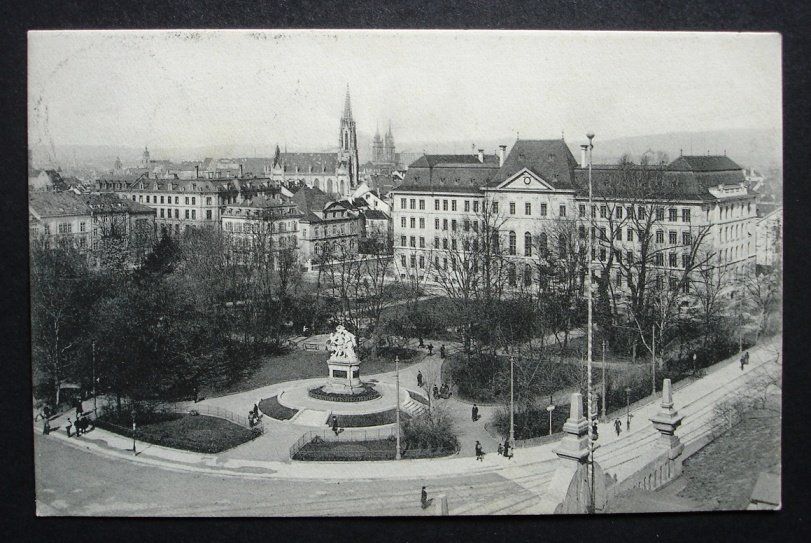 Cartoline postali: BASEL Strassburger-Denkmal mit neuer Rheinbrücke – Usato da Jona venduto da philajona