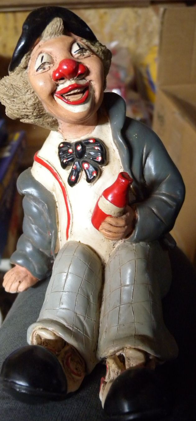 Statuette: Clown Figur sitzend mit Flasche – Usato da Hauenstein venduto da davia72