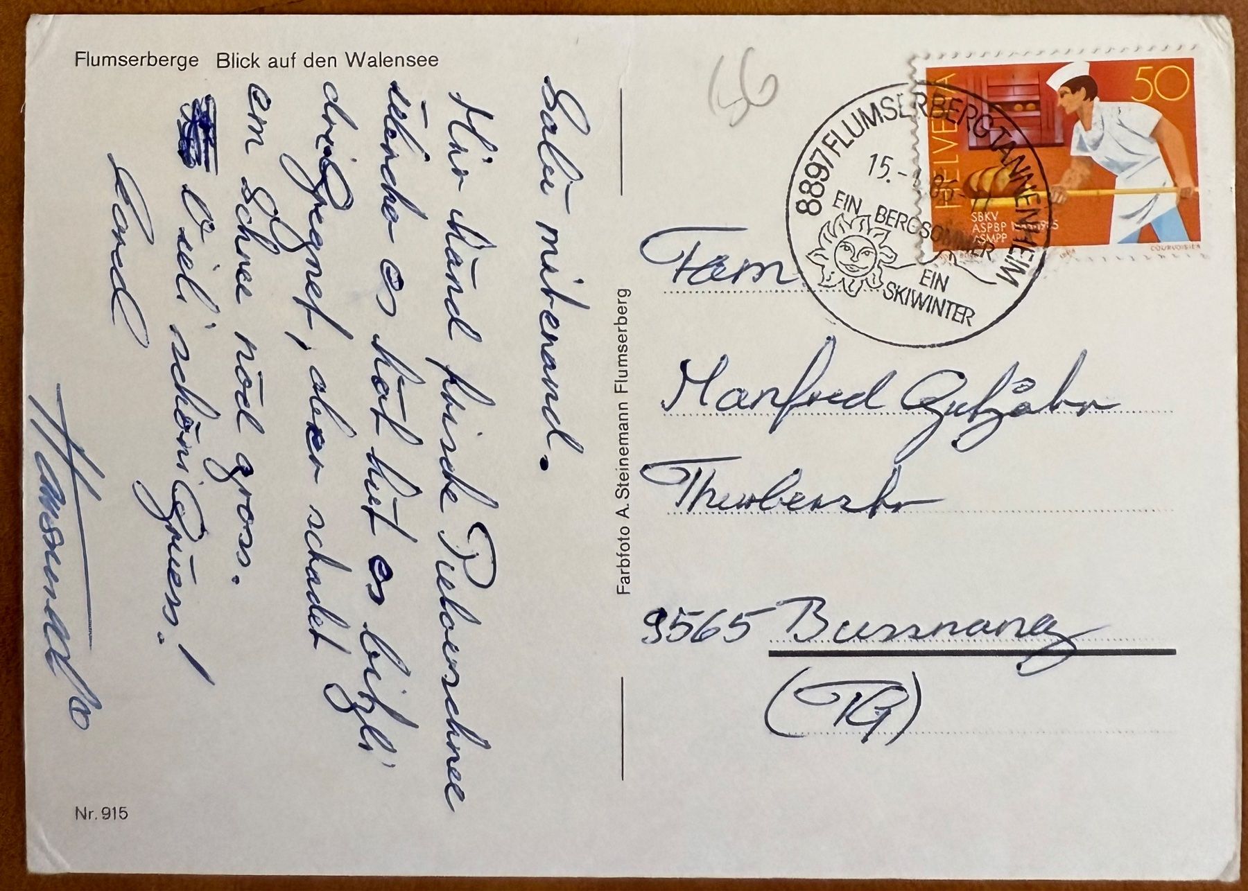 Cartoline postali: Flumserberge Blick Walensee Winter  1986 – Usato da Lutry venduto da Ediego 1