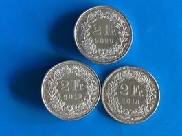2 francs 2018-2019-2020  Belles