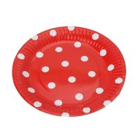 10 Stk. NEUE Kartonteller rot-weiss Polka dot - 807035