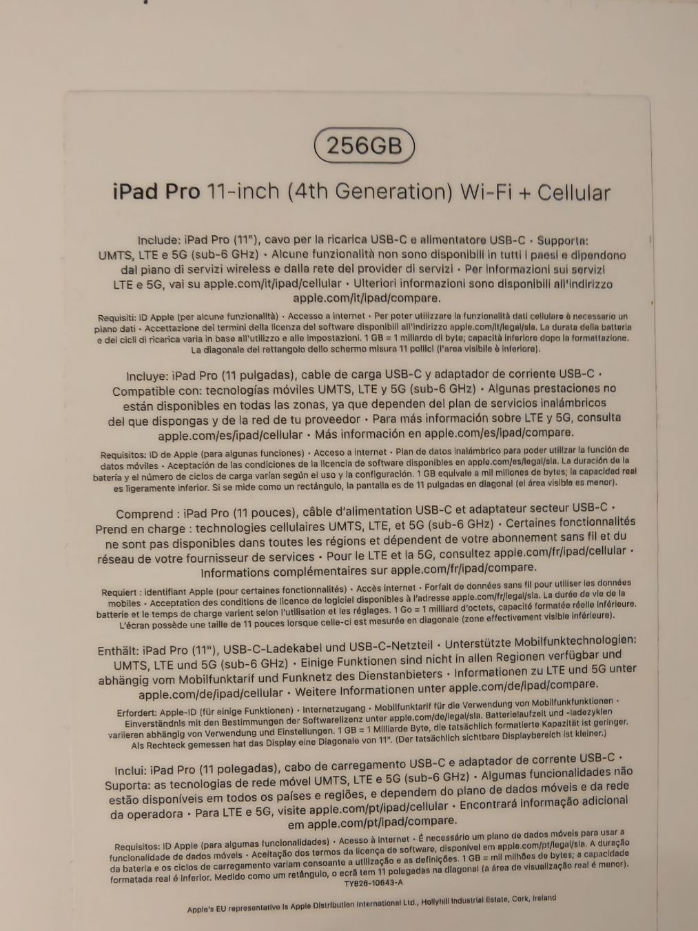 Apple Tablet PC: iPad Pro 4. Gen 11" Wifi + Cellular 256GB – Usato da Luterbach venduto da Fighterlord 3