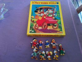 Disney Holzpuzzle 35 Teile + Figuren DONALD DUCK FAMELY