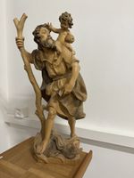 🔥 Große HI. Christophorus Holz handgeschnitzt Figur 60 cm