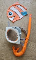 Schnorchelset mit Taucherbrille und Badekappe Fisch Motiv