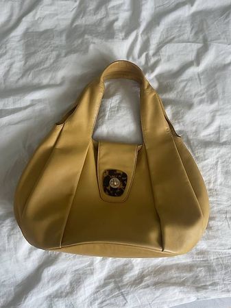 Handtasche Leder gelb Max Mara guter Zustand