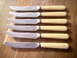 6 antike Tafelmesser, Sheffield England, Vintage Messer
