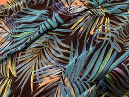 Robe longue imprimé feuilles exotiques bleu taille S bon ...
