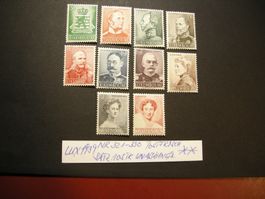 1939 LUXEMBURG 100 JAHRFEIER, SATZ ZSt 321/30, POSTFRISCH