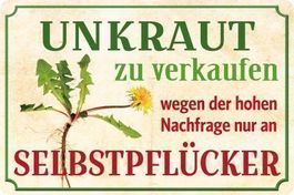 Blechschildkarte-UNKRAUT ZU VERKAUFEN