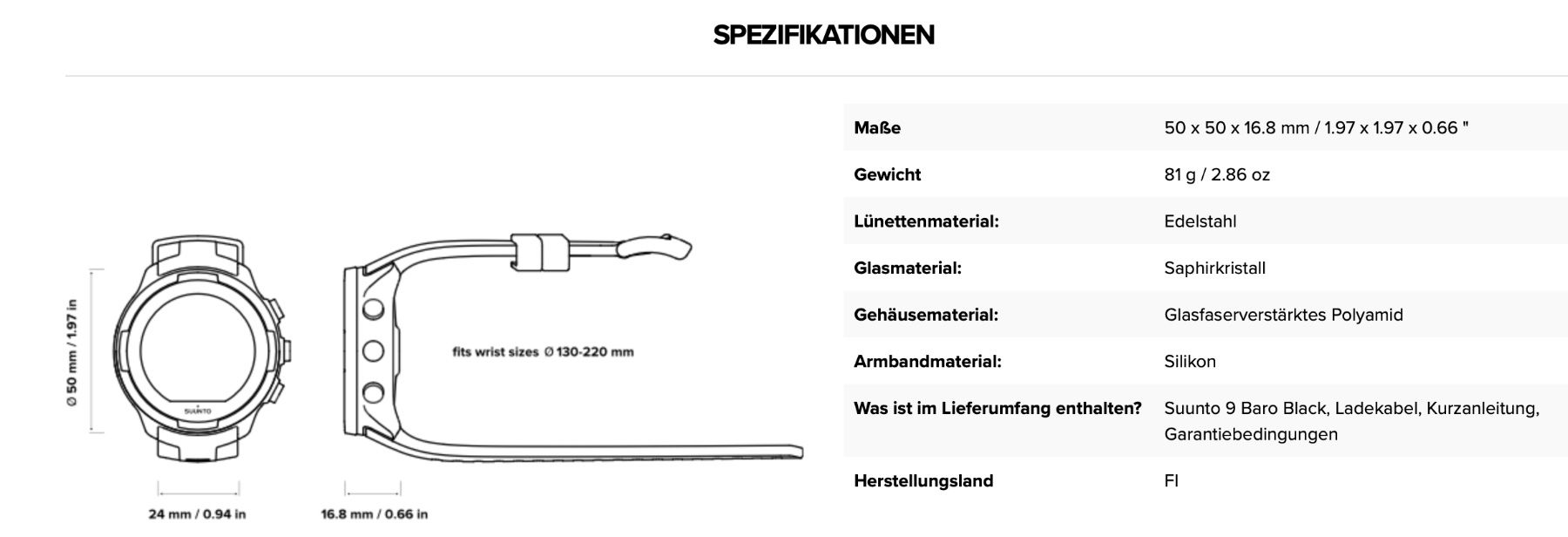 Suunto Smartwatch: Suunto 9 Baro Black – Gebraucht aus Oberwil-Lieli von  6