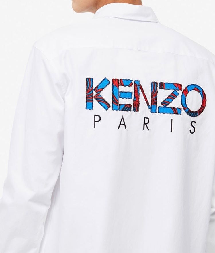 Camicie: Kenzo Back Logo Button Down Long Sleeve Shirt White – Usato da Münchenstein venduto da B771