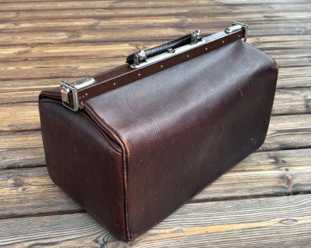 antike Arzttasche, Leather Gladstone Bag