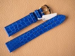 NOS Hirsch Croco Grain Leder-Uhrenband 18mm, Schliesse Kroko