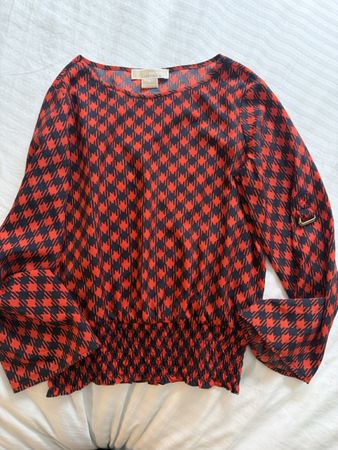 Chemisier Michael Kors rouge & marine - Taille S!