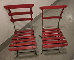 2x Klappstuhl Jugendstil Holz Eisen