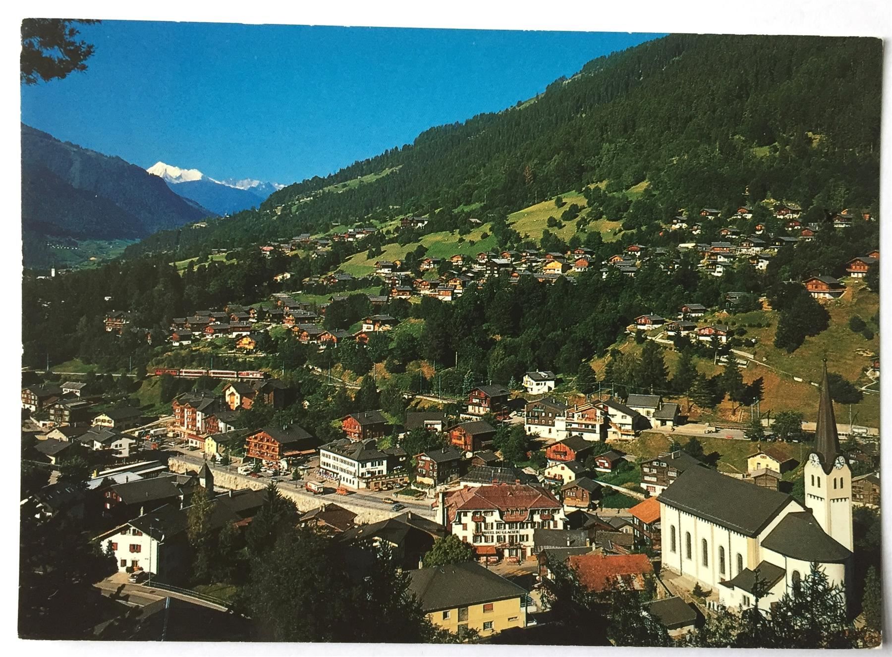 Cartoline postali: FIESCH Hotel du Glacier – Usato da Jona venduto da philajona