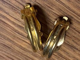Ohrclips, halbe Kreolen, goldfarben