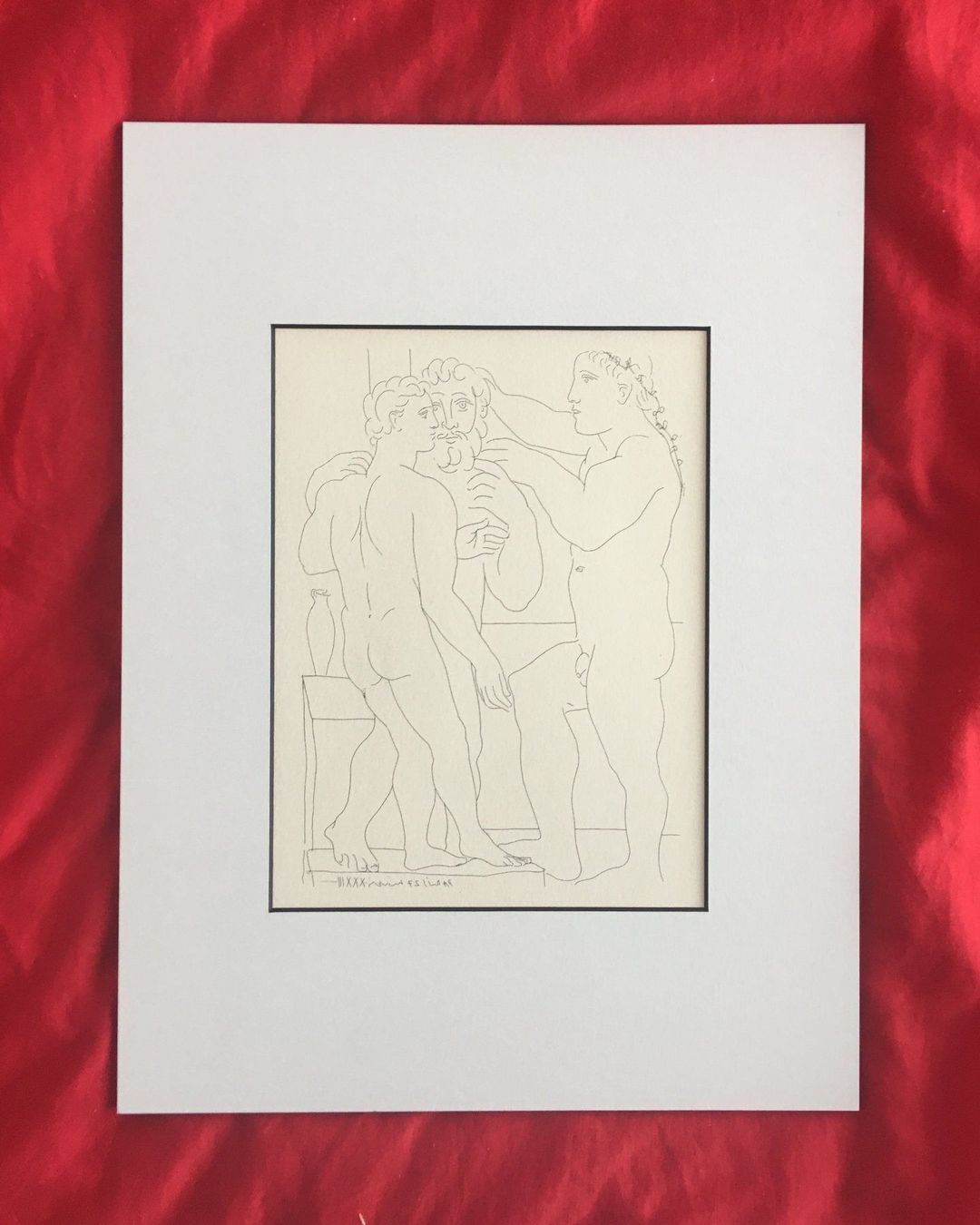 Grafica & Litografie: Pablo Picasso  " Deux Hommes sculptés " – Usato da Nennigkofen venduto da Sommersonnen 1