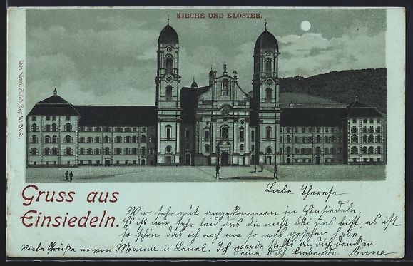 Cartoline postali: Mondschein-Lithographie Einsiedeln, Kirc – Usato da Berlin venduto da bartko-reher