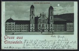Mondschein-Lithographie Einsiedeln, Kirc