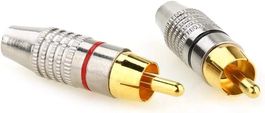 Stecker 10x Metall Cinch RCA Vergoldet 6mm Löten Schrauben