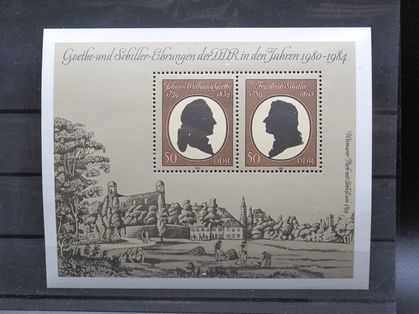 Tutti i francobolli: DDR 1982 Goethe / Schiller Block 66 ** – Usato da Wil SG venduto da fva01