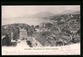 Neuchâtel, Vue generale sur l'Evole et 