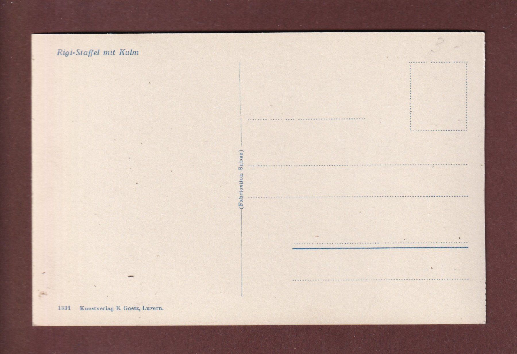 Cartoline postali: RIGI-STAFFEL - Zug - Kulm – Usato da Pully venduto da nicecards 1