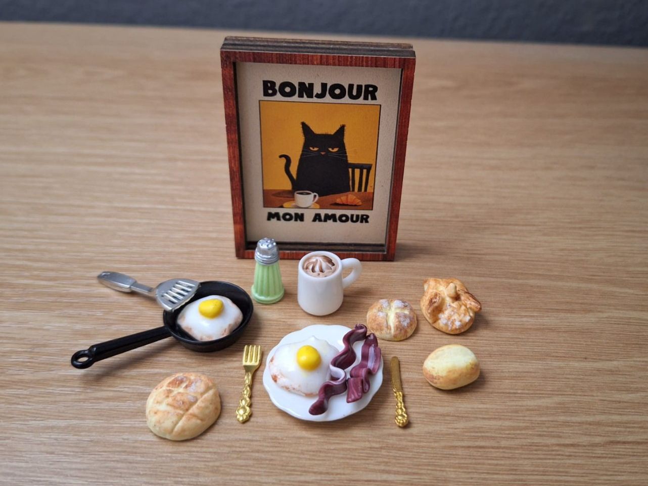 Case e mobili per bambole: Handmade Frühstück Set – Nuovo (secondo la descrizione) da Zürich venduto da HandmadeTinyFood 2