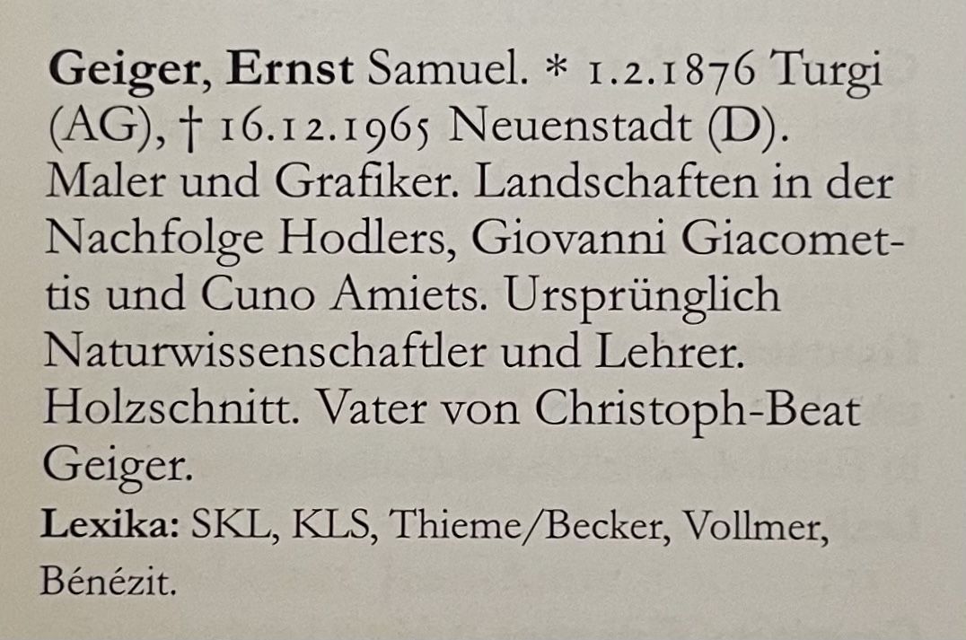 Gemälde: Ernst Samuel Geiger (1876-1965) – Gebraucht aus Grosshöchstetten von Perle1951 4