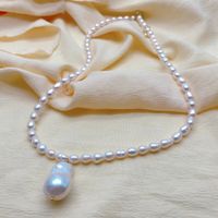 Mina weiss Perlen Halskette Echt Collier Perle blanc vrai