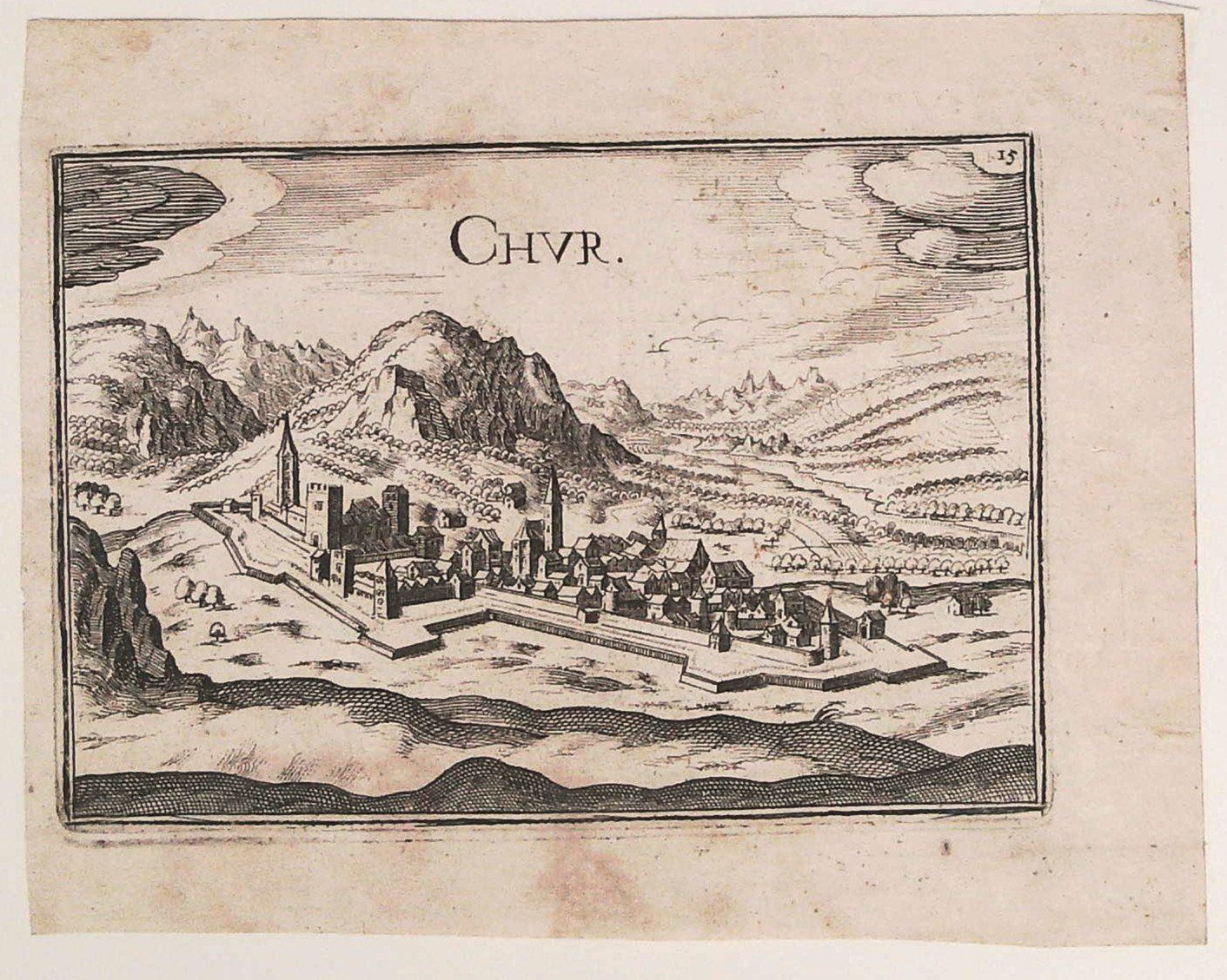 Incisioni: Chur Kupferstich von Tassin 1635 – Usato da Rafz venduto da Helvet32 1