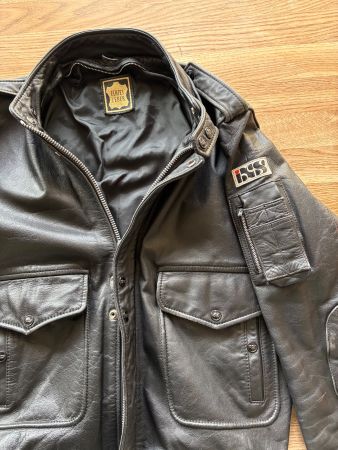 Alte Vintage Lederjacke, Mottorad Jacke iXS, Grösse 54