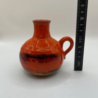 Keramik Vase Fat Lava Stil signiert orange Vintage Krug