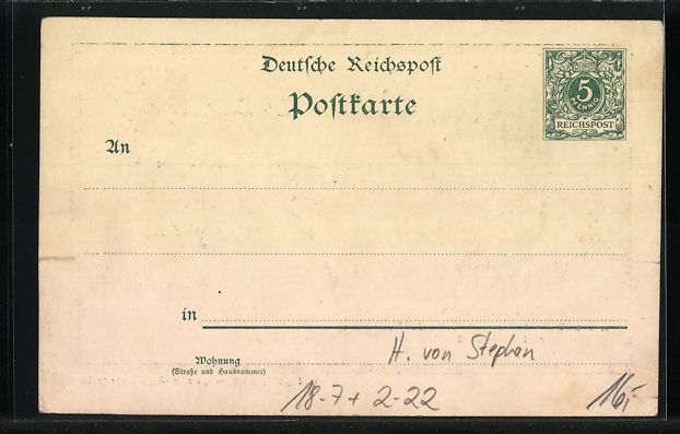 Entiers postaux: Dr. Heinrich von Stephan, Erster General – D'occasion à Berlin par bartko-reher 1