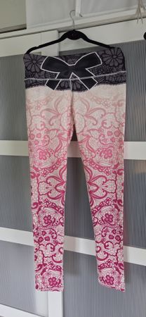 Sportleggings Pink-Weiss Blumenmuster Gr. 36/38
