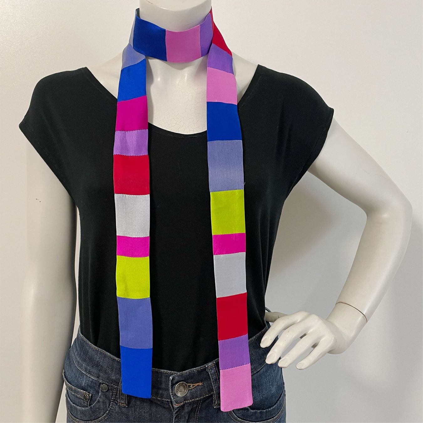 Gürtel: Band lang Seide buntes Patchwork Gürtel handmade Silvia-K – Neu (gemäss Beschreibung) aus Brüttisellen von Buxus 1