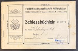Schiessbüchlein Wileroltigen 1919