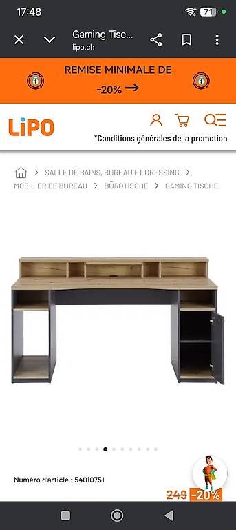 Scrivanie: Bureau gaming Lipo – Usato da Réchy venduto da tan_bg5m 1